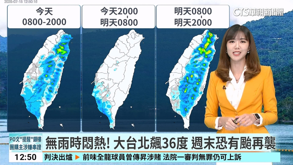 無雨時悶熱！　大台北飆36度　週末恐有颱再襲