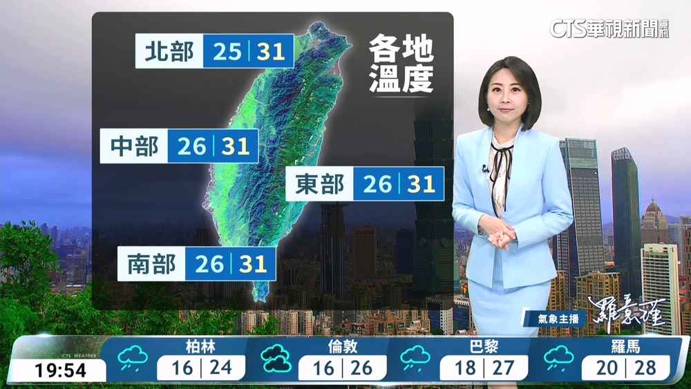 熱帶性低氣壓外圍環流影響　北部地區明顯雨勢　晚起中南部降雨亦逐漸明顯
