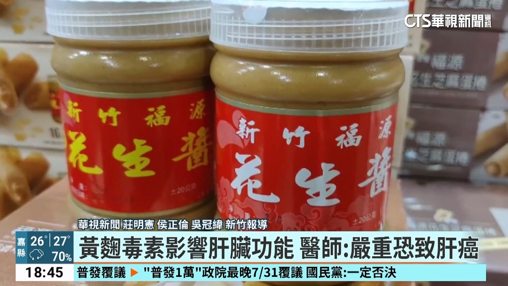 老字號福源花生醬「黃麴毒素超標」　業者：已回收銷毀