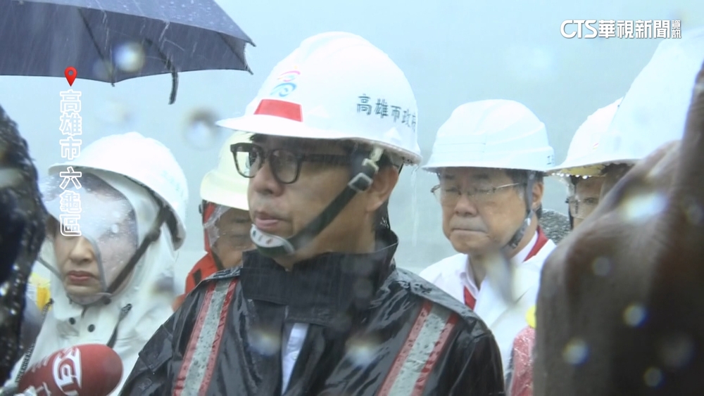 視察台20線79K坍塌　陳其邁籲記者：撤到安全地方