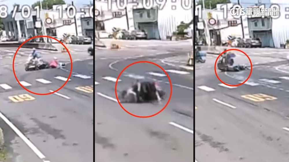 廚餘撒路面釀4機車慘摔　警揪貨車駕駛吊扣駕照