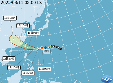 楊柳颱風逼近！最快今深夜發海警　氣象署估「週三花東登陸」