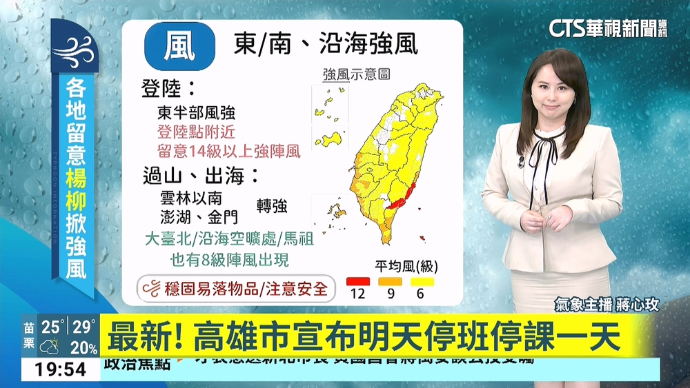 今日多雲到晴午後雷陣雨　明日颱風影響留意強風豪雨