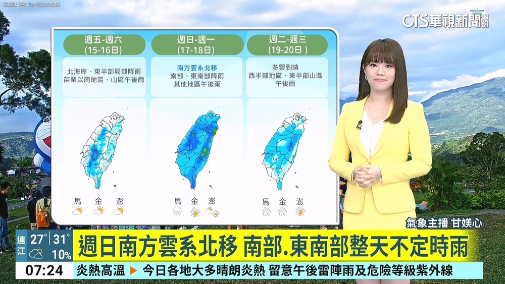 各地高溫炎熱　午後局部雷陣雨