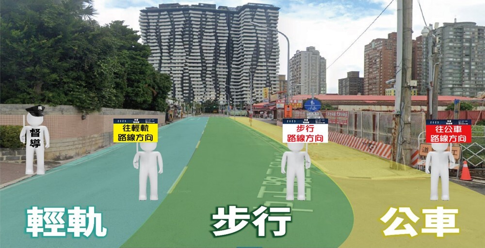 散場3條管制路線，分流步行、輕軌及公車排隊動線  / 圖 新北市漁業處