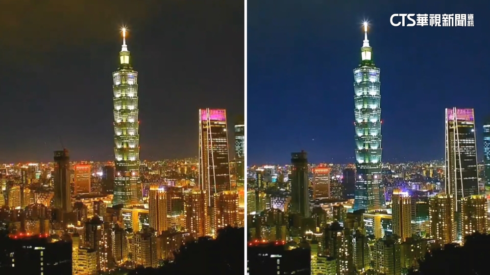 象山鏡頭君直播地震瞬間　台北夜景「紅變藍」
