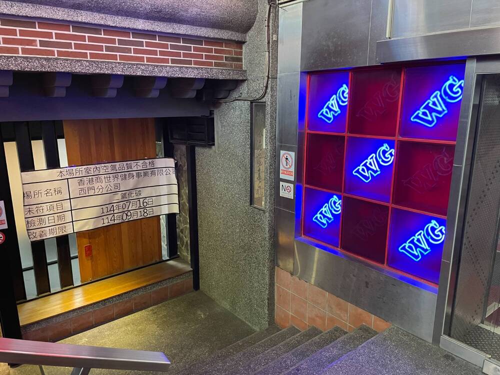 北市稽查運動健身場所室內空品　大安運動中心、World Gym西門店、台北松隆店超標