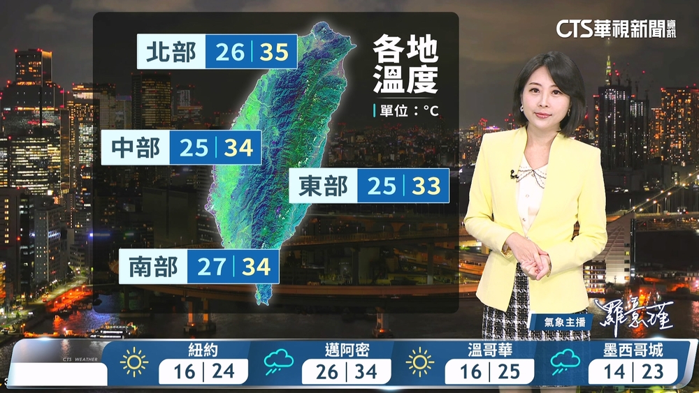 午後雷陣雨局部大雨 　清晨夜間西臺零星雨