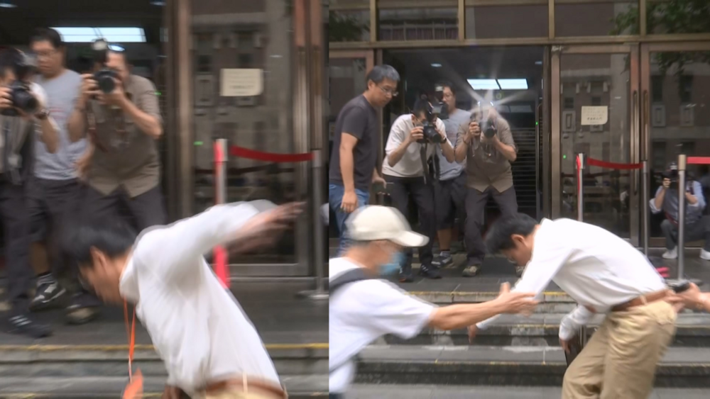 遭北檢列被告　黃國昌嗆「賴清德放馬過來」後下秒差點跌倒