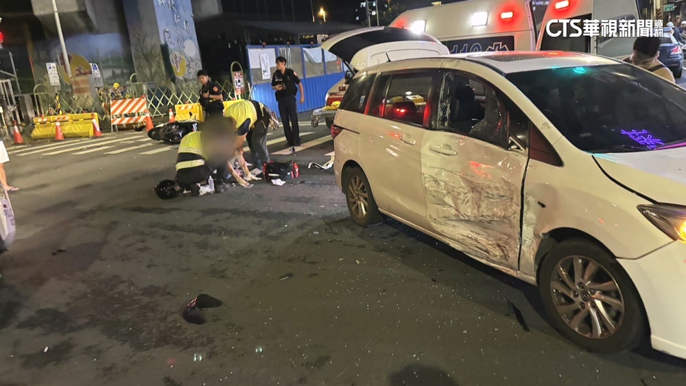 機車闖紅燈撞左轉車！騎士多處擦傷　警：雙方無酒駕