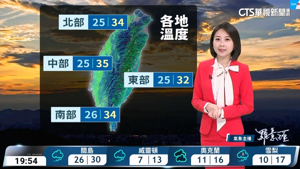 多雲到晴午後雷陣雨　山區留意局部大雨