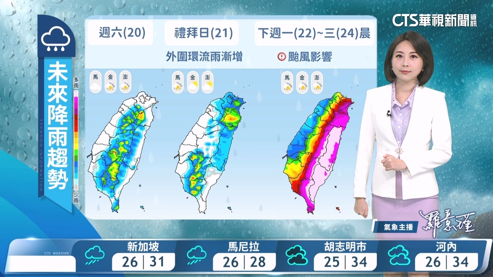花東恆春偶雨　西臺午後局部大雨　留意樺加沙動態
