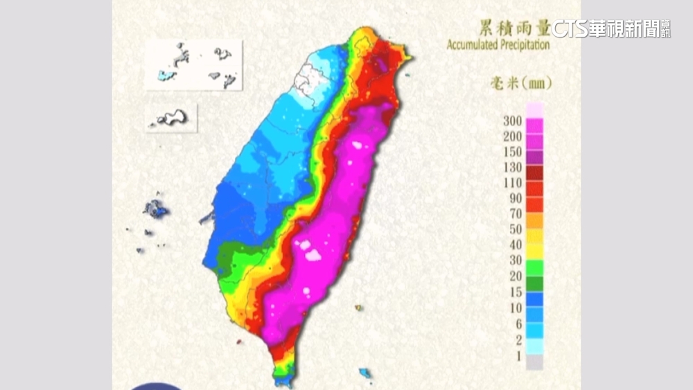 中央山脈攔截水氣+地形抬升　花蓮雨下到「紫發白」