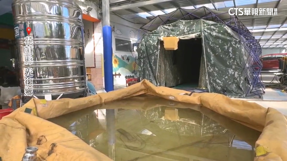 光復鄉無水可用！　國軍出動沐浴機供民眾洗澡