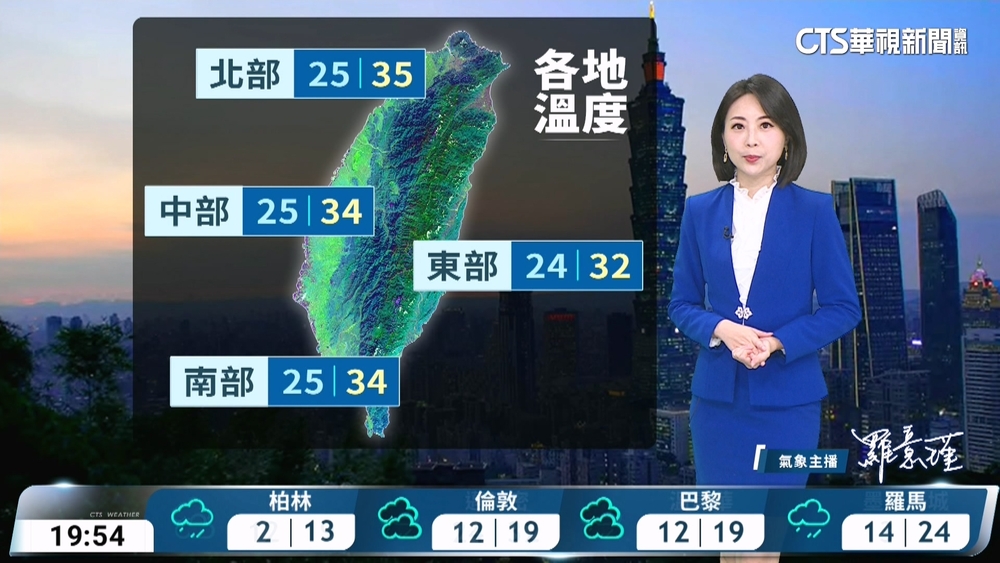 太平洋高壓強　南部及山區午後零星雷陣雨