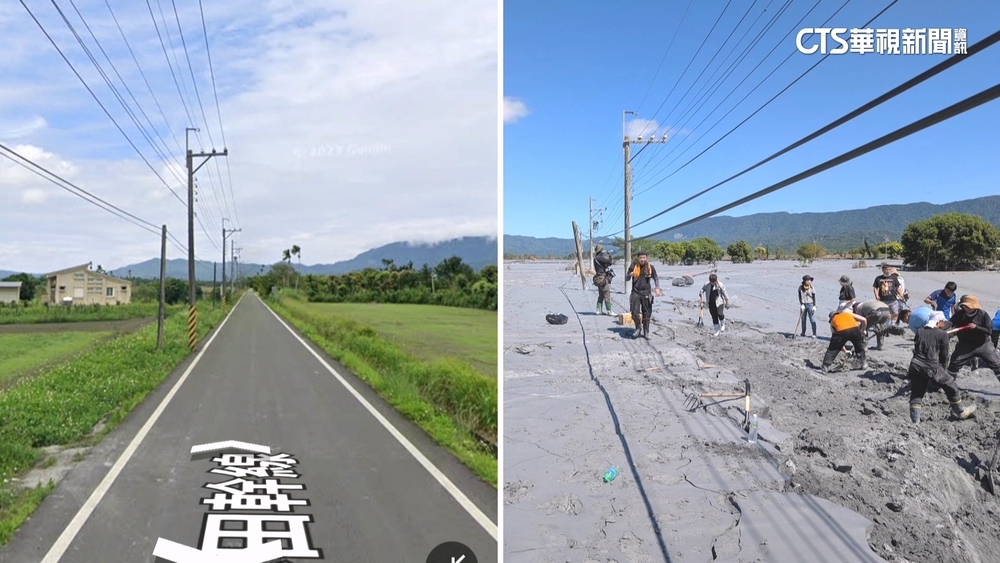 唏噓！災前災後大不同　志工曝花蓮光復「今昔對比照」