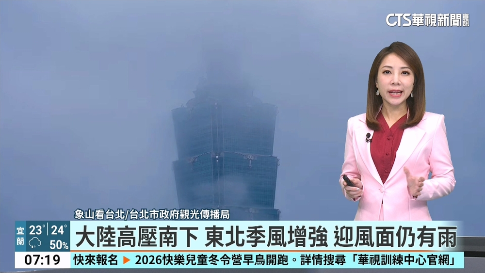 大陸高壓南下東北季風增強　迎風面仍有雨