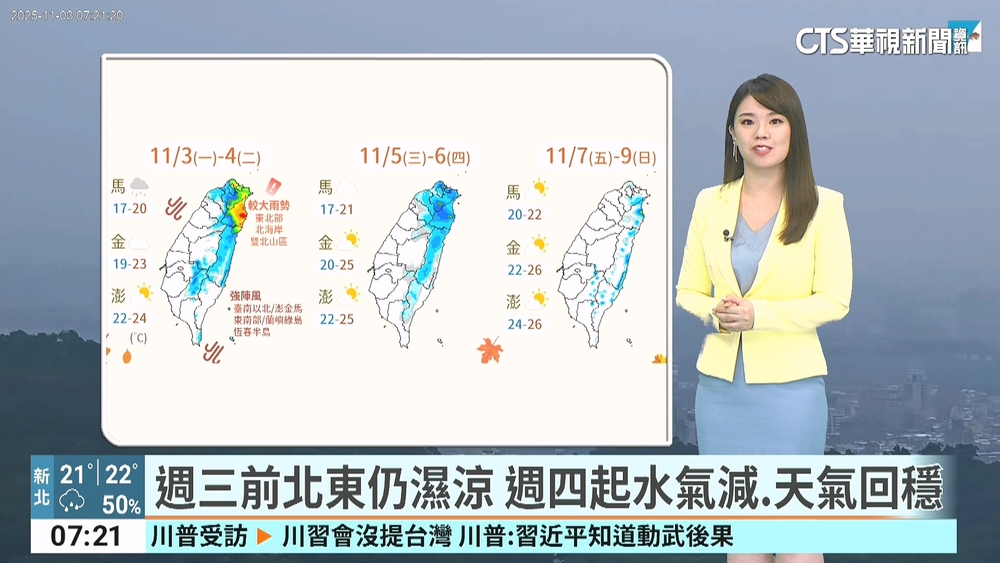 東北季風水氣多北宜花濕涼　北海岸雙北山區宜蘭雨勢大