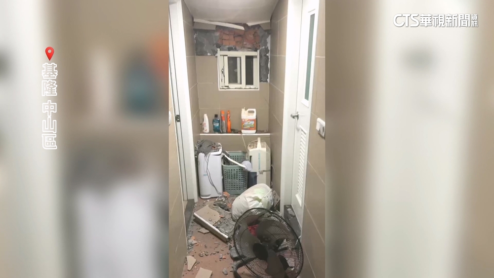 十噸巨石猛砸「屋頂塌一半」　住戶洗澡驚魂忙逃命