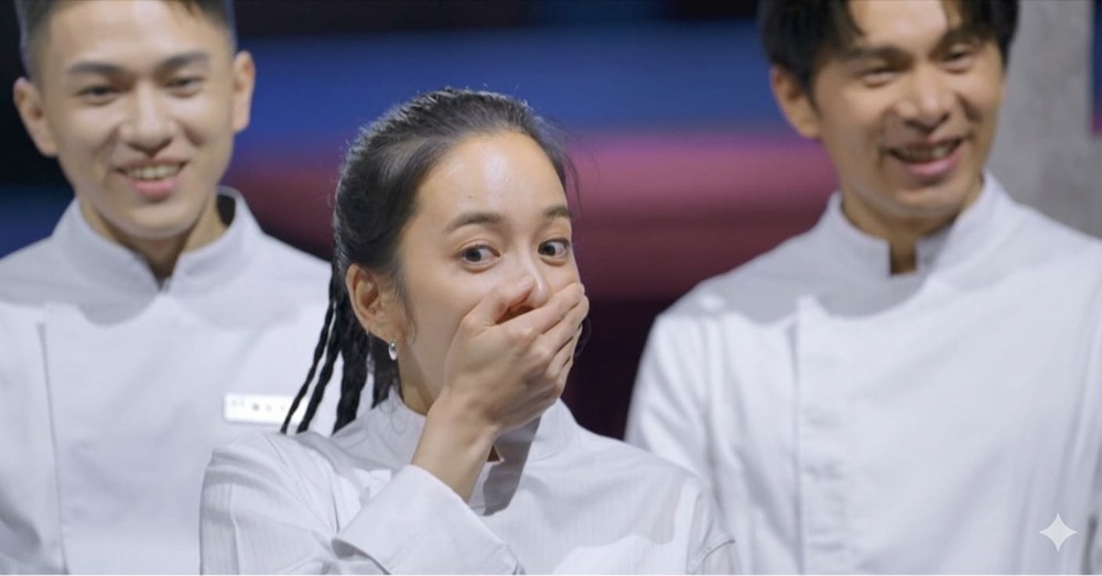 主廚陳佑昇（左起）、陳庭妮、姚淳耀。陳庭妮面臨「愛人VS友誼」的艱難抉擇