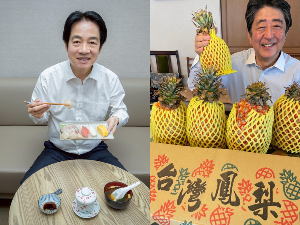 中國禁日本水產！賴清德秀午餐「壽司+味噌湯」力挺　安倍也曾曬「鳳梨照」送暖