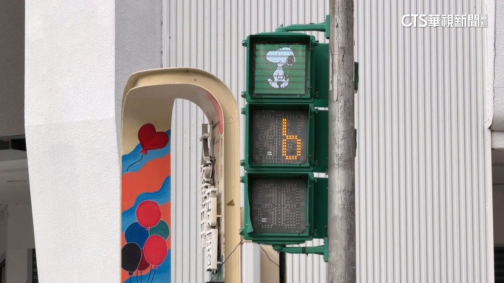 史努比陪你過馬路！　台中逢甲創新號誌盼提高交通安全