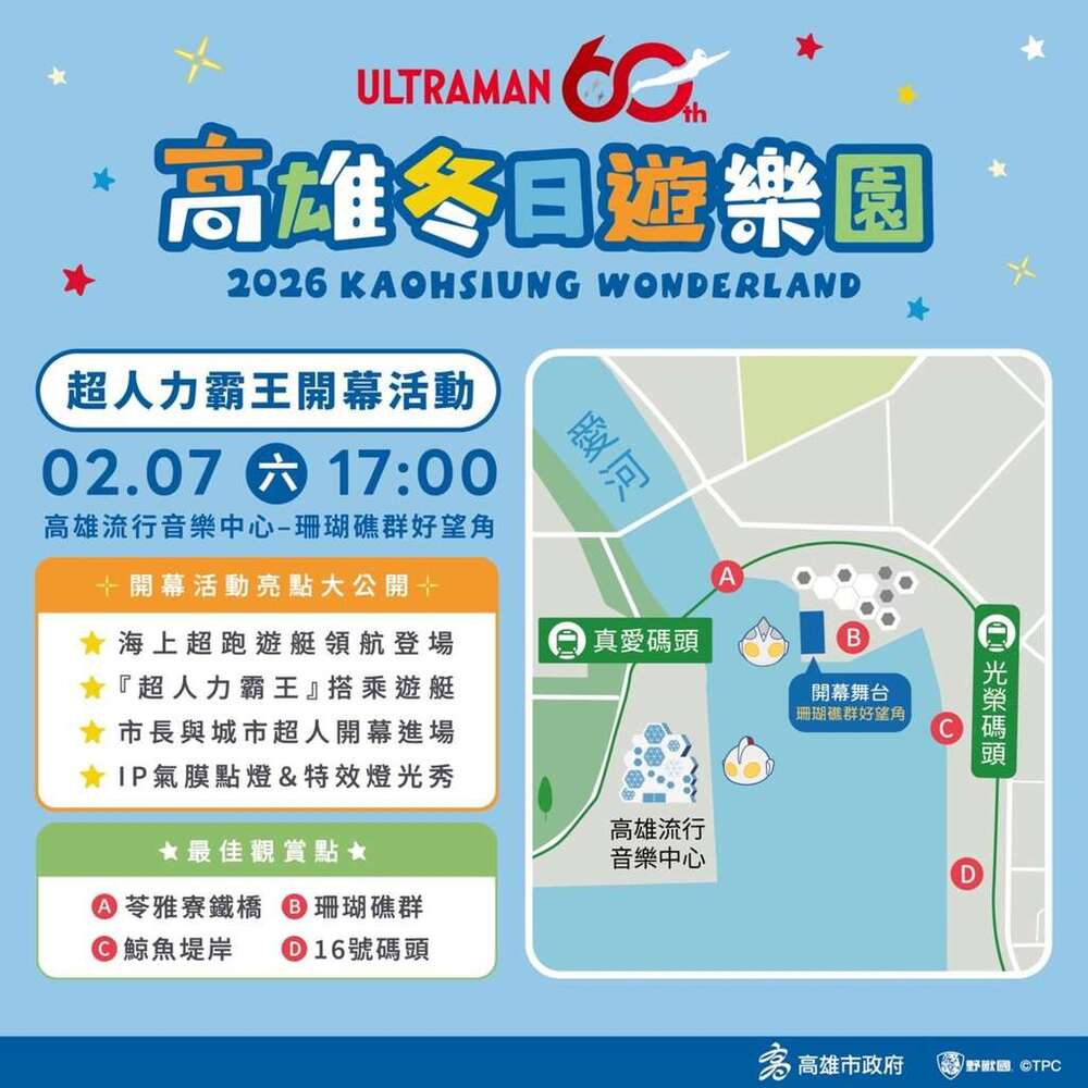 2026高雄冬日遊樂園2/7開幕！　60位「城市超人」一同揭開序幕