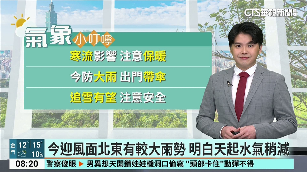 寒流南下　各地溫度陸續下降　注意保暖
