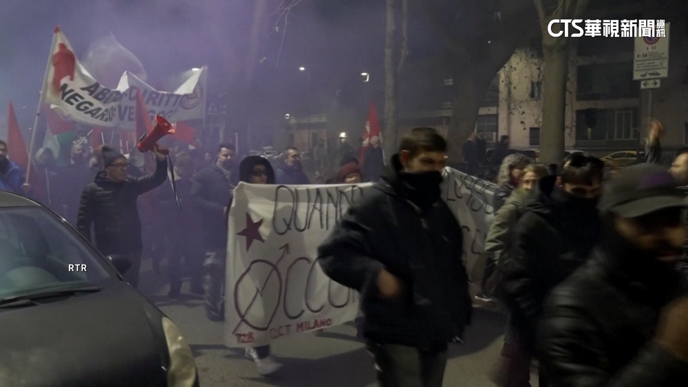 抗議冬奧傷當地環境.憂舉債　米蘭大批居民上街示威
